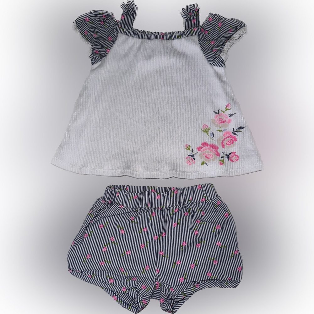 🌹Okie Dokie Blue/White Rose Outfit🌹 - Picture 1 of 2